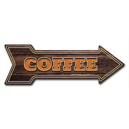 Signmission Coffee 2 Arrow Decal Funny Home Decor 24in Wide D-A-8-999907
